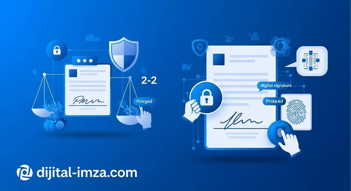 Biyometrik imza güvenliği ve kilit simgesi