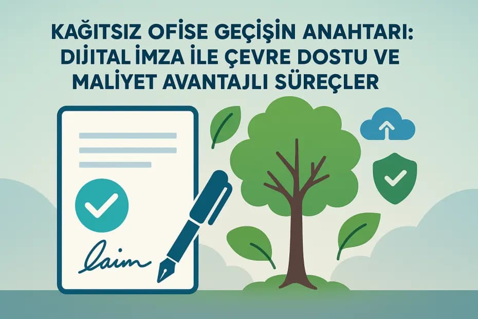 Kağıtsız ofis ve dijital imza konsepti